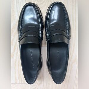 Freda Salvador Elba Penny Loafer, size 9 women’s, BLACK SPAZZOLATO